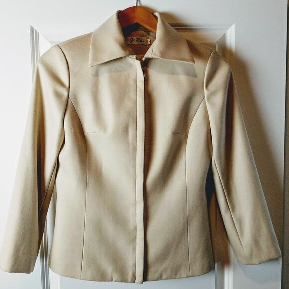Zi Rui Cream Zip Front Blazer - Picture 1 of 7